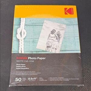 Brand New Sesled Kodak Matte Photo Paper 8.5x11 inch 50 counts